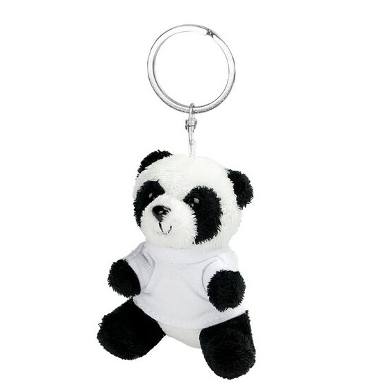 Key ring plushy panda with T-shirt for printing